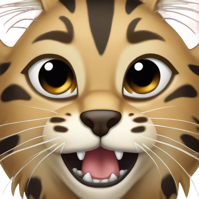 Extremely angry Savannah cat with jaws open and about to attack  emoji