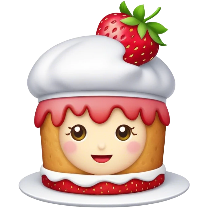 Strawberry shortcake hat emoji