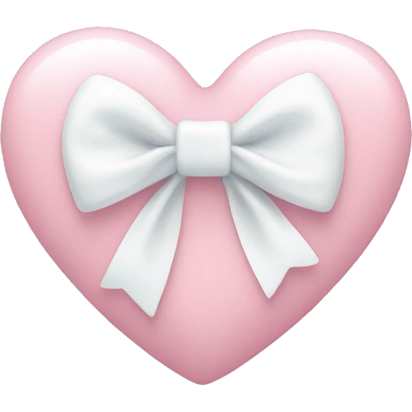 Pastel pink heart with white bow emoji