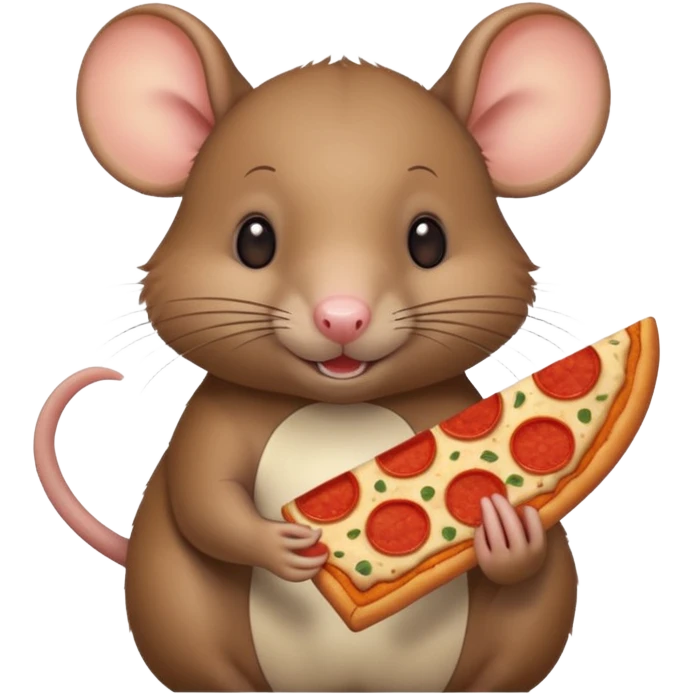 cute rat holding a slice of pizza emoji