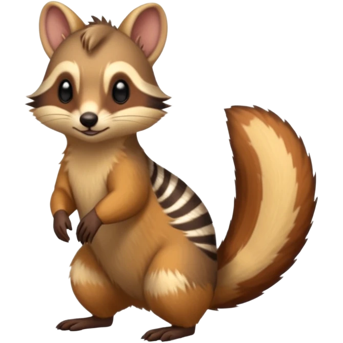 Cacomistle-Numbat-Ferret-hybrid-fusion-animal-creature, full body  emoji