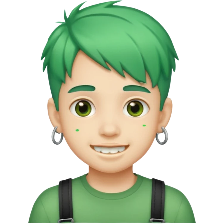kid with braces green hair emoji