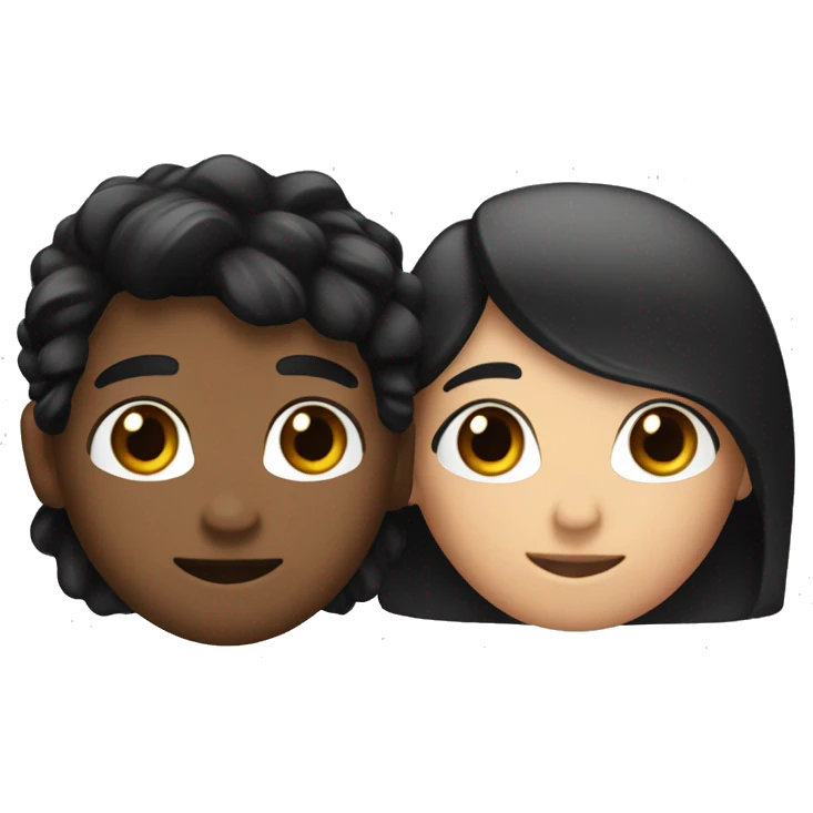 2 friends one whit black hair and the other whit brow hair  emoji