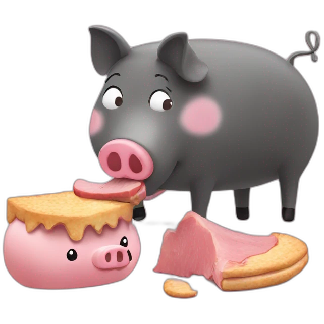 peppa pig eating pig emoji
