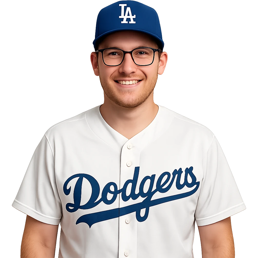 Man wearing doger jersey emoji