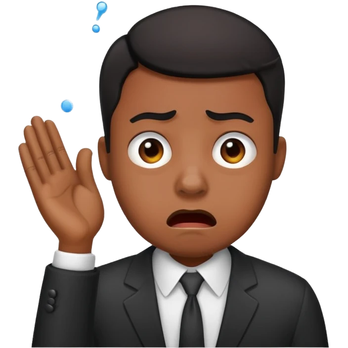 Black office employee panic emoji