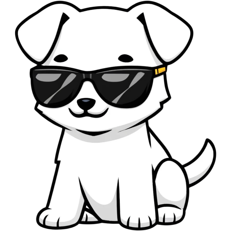 Puppy wearing sunglasses  emoji