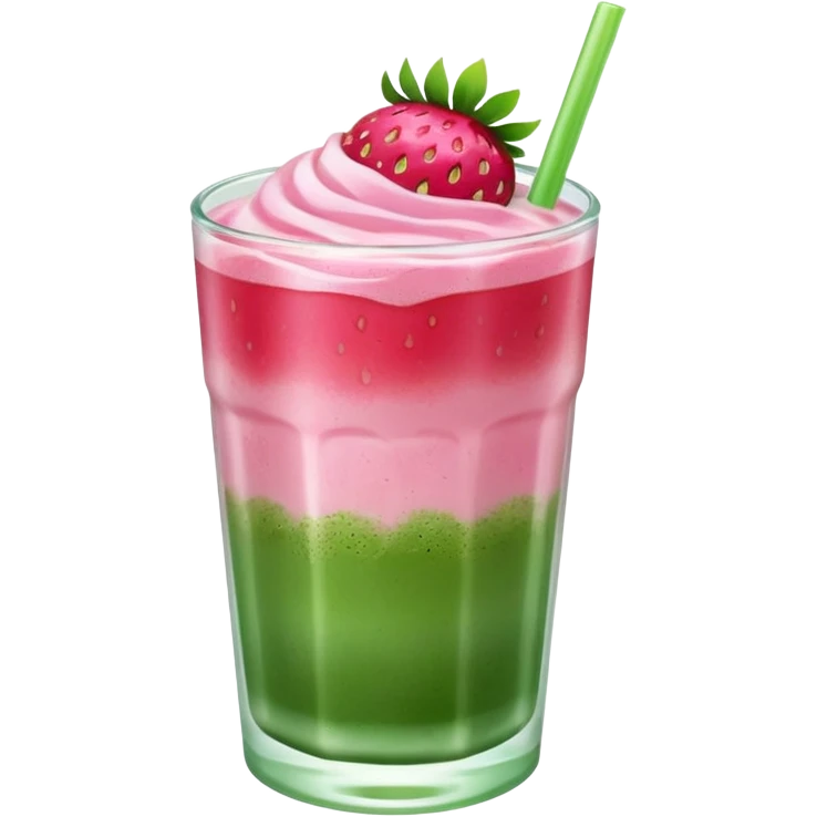 iced strawberry matcha emoji