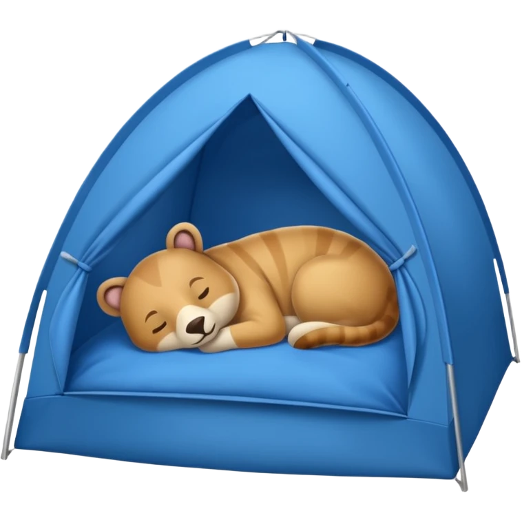 Blue tent with a Slow animal emoji
