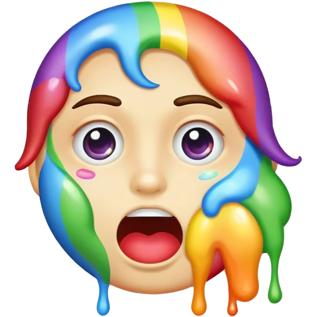 face with rainbow vomit emoji