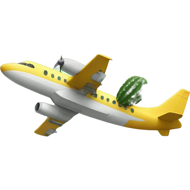 Plane with a cactus emoji
