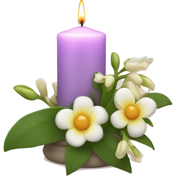 Spring candle with flowers  emoji