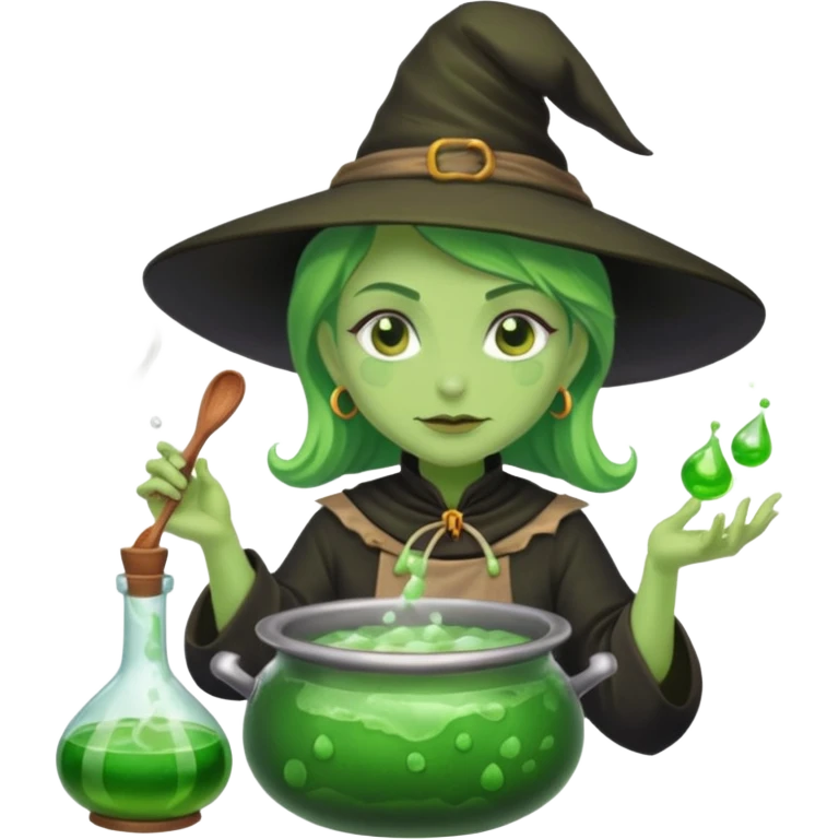 green witch cooking potion emoji