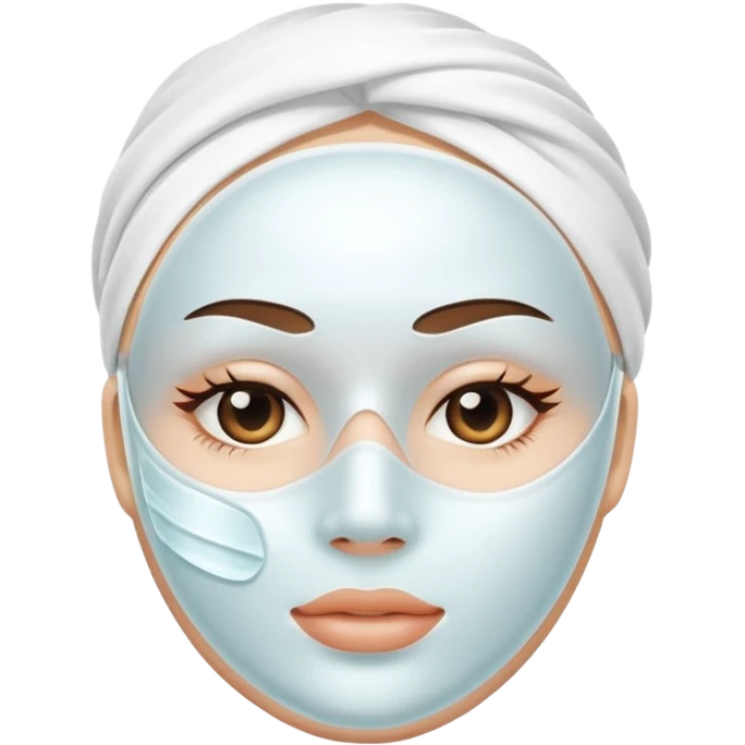 a white skincare beauty mask pack for face, without face, just only product emoji