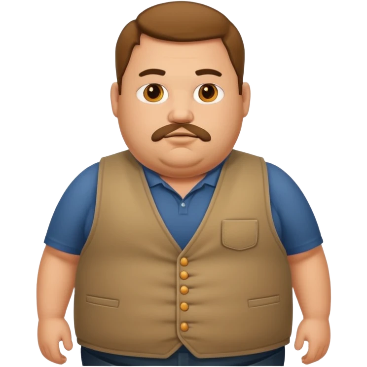 Fat man wearing a vest emoji