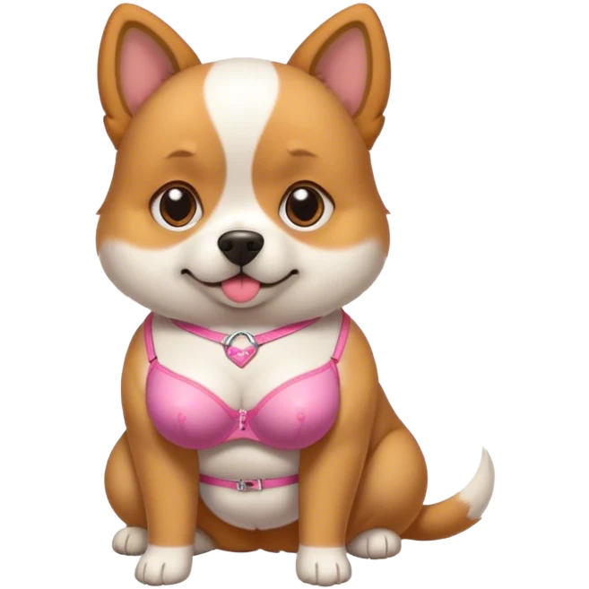 Dog wearing bra emoji