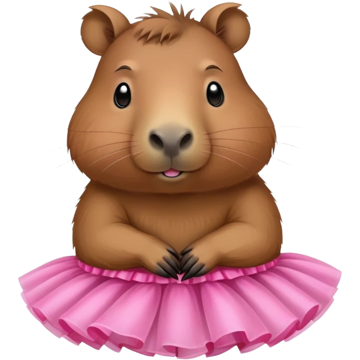 capybara wearing a pink tutu emoji