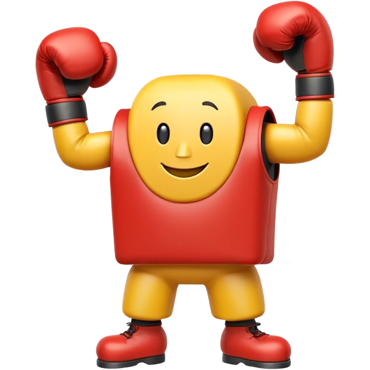 a A cartoon-style anthropomorphic train with boxing gloves emoji