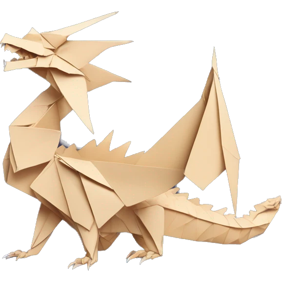 Beige Origami dragon made of newspapers on fire surrounded by fairy lights swirls covered in dried flowers bokeh library bunting floral flowers fire flames emoji