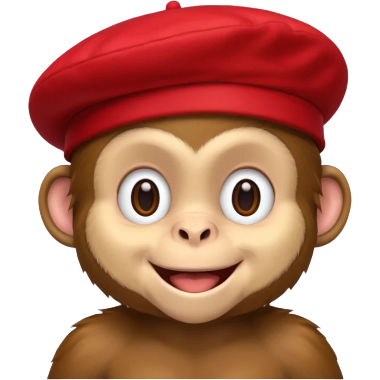 Monkey wearing red beret emoji