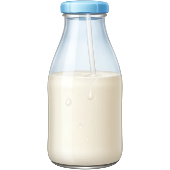 baby Milk bottle with measuring marks and milk drops emoji