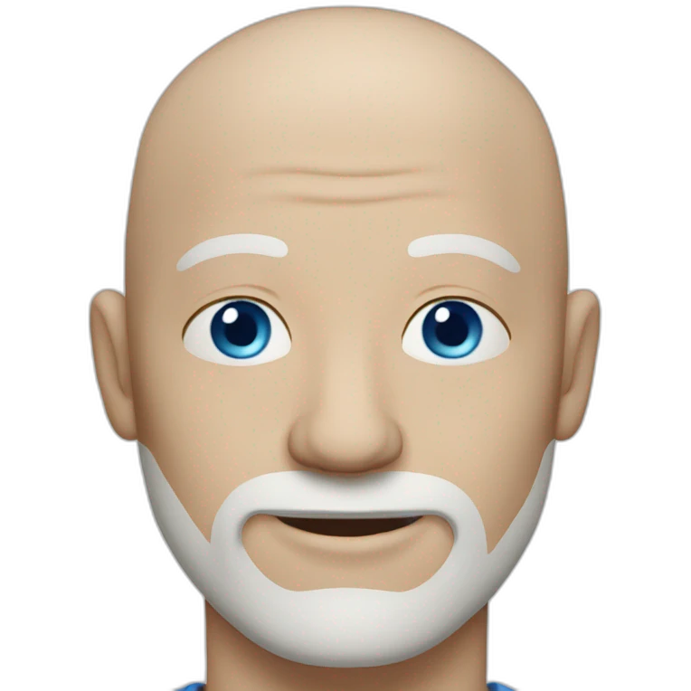 bald older white man blue eyes  emoji