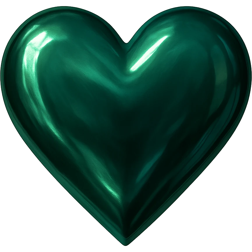 heart with a shimmering emerald green finish emoji