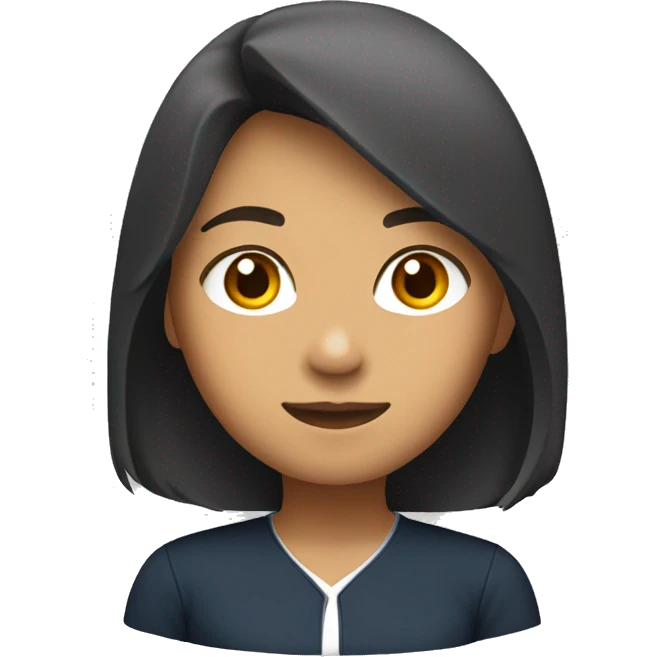 half body emoji of a Malay young girl with collegiate uniform, medium hair length. emoji