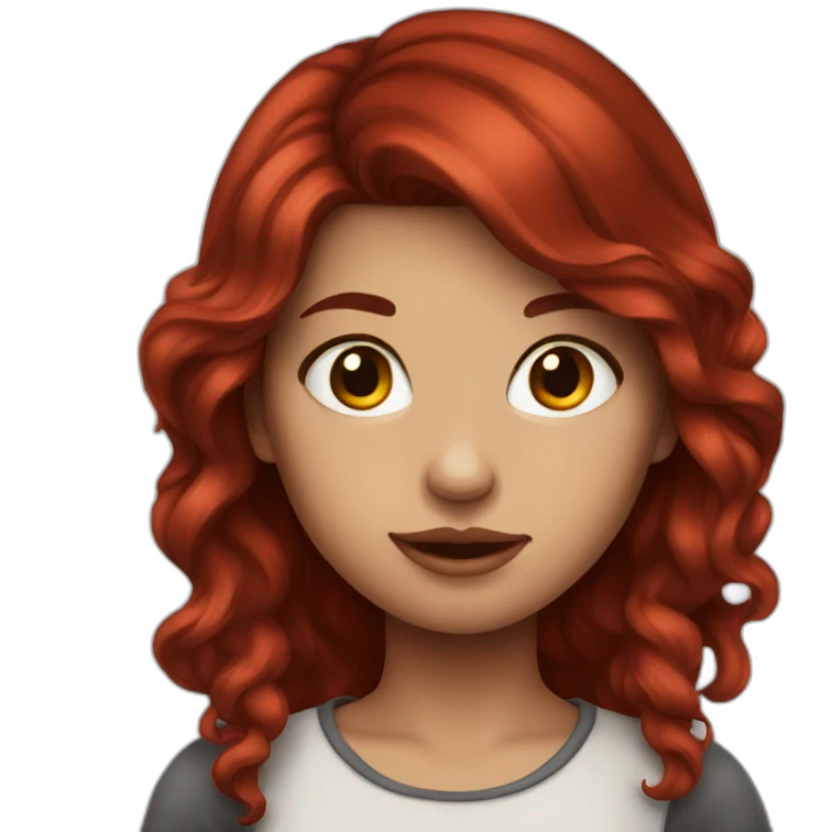 pretty dark red hair girl emoji