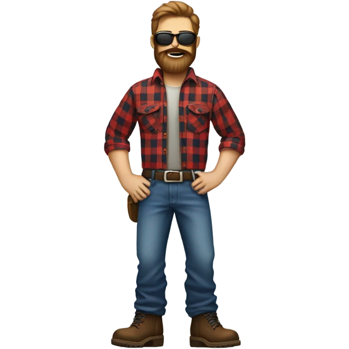 Lumberjack with sunglasses emoji