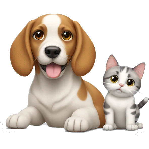 Dog with cat emoji