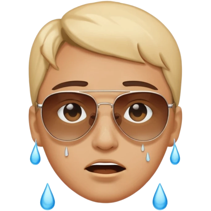 Sunglasses with tears emoji