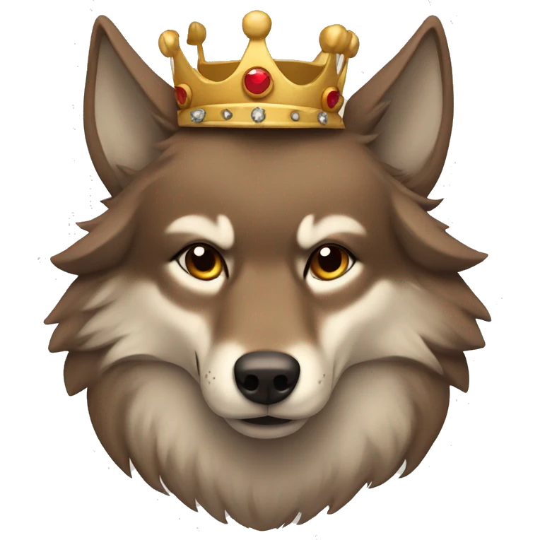 brown wolf with crown emoji