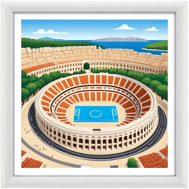 Cinematic Realistic Pula Arena, Croatia emoji emoji