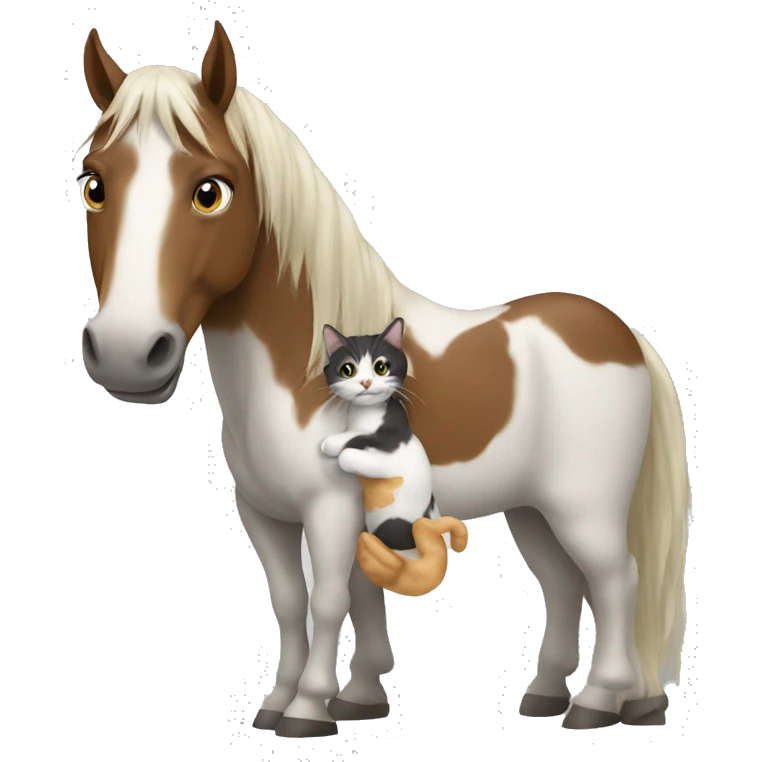 Horse holding a cat emoji