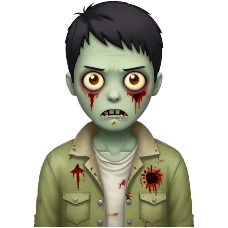 zombie with short black hair emoji