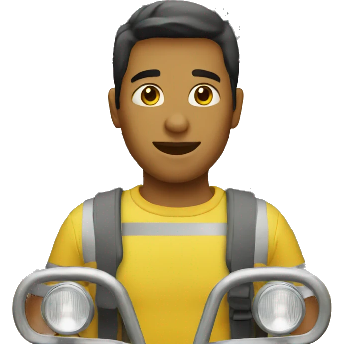 Yellow bus with driver emoji