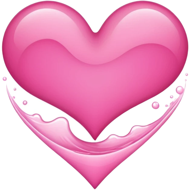 Pink Heart Shaped Wave  emoji