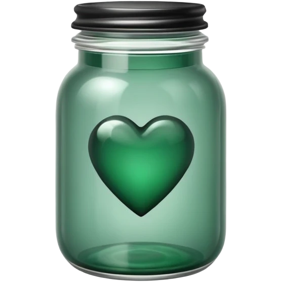 Jar of dark green hearts  emoji