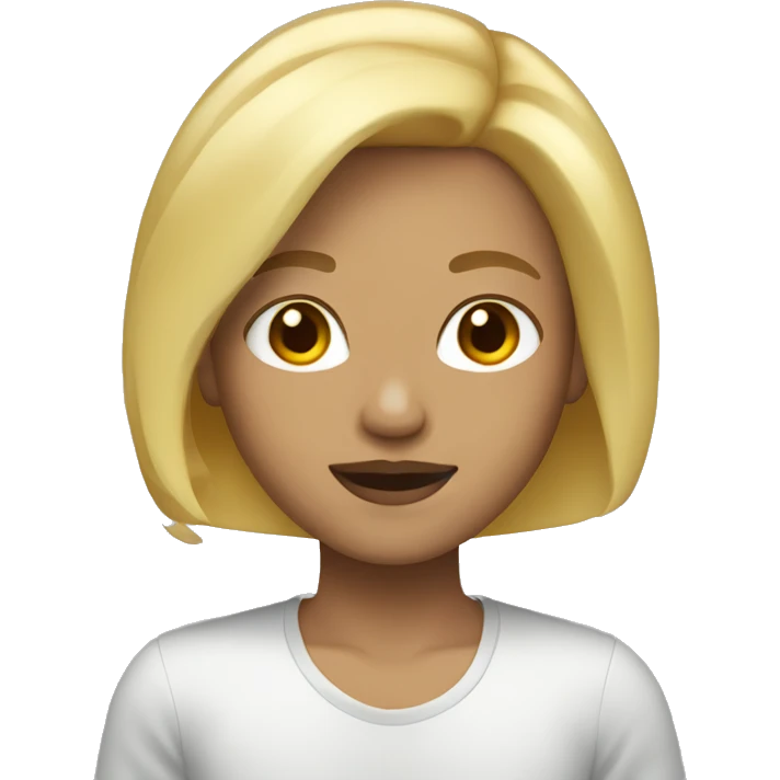 blond bob hair, light skin,  emoji
