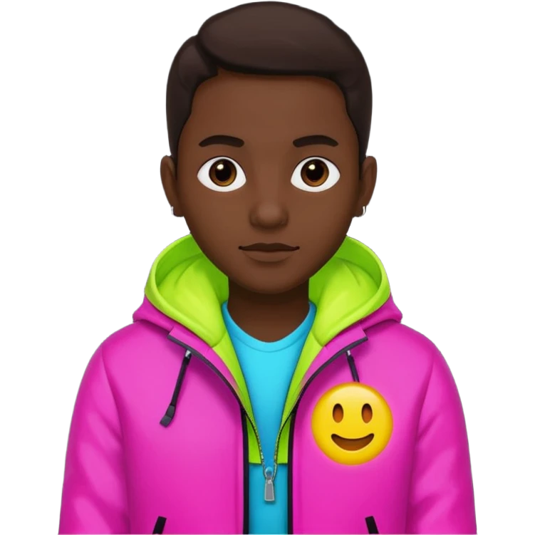 Russian underground fashion neon color jacket emoji