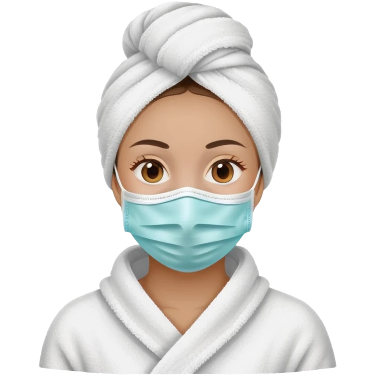 woman doing self care with face mask and towel emoji