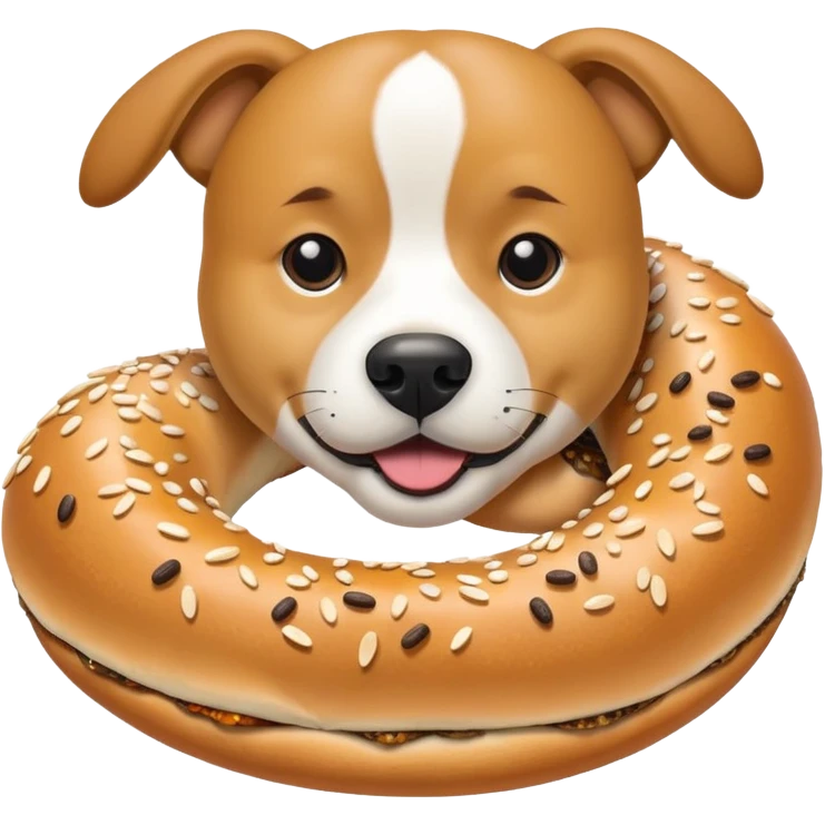 Dog eating everything bagel emoji