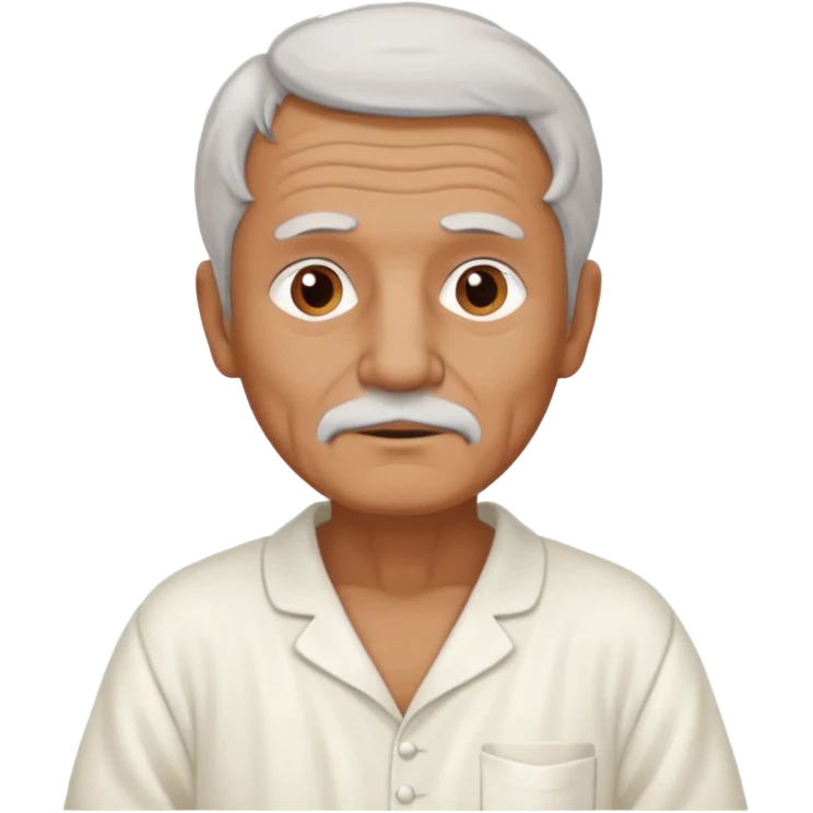 An old French man made of clay and wearing a white nightgown emoji