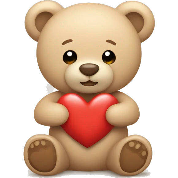 Teddy bear with little heart that says Mallorca in a beige color emoji