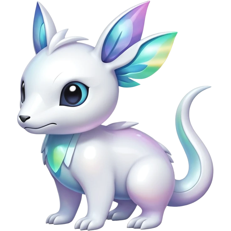  Iridescent white pale fakemon-creature  emoji