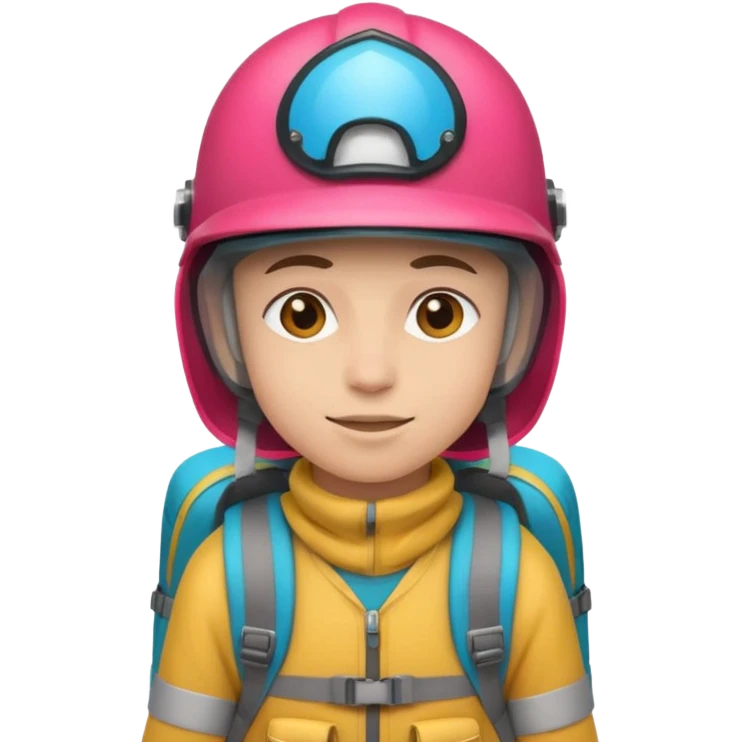 Colorful Helmeted Traveler emoji