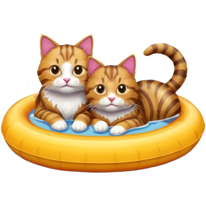 Two cats on water floats emoji