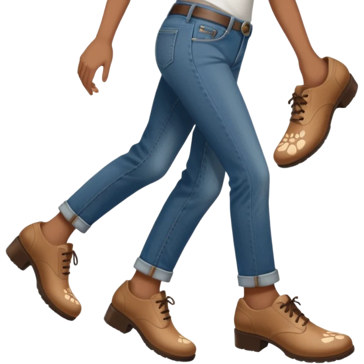 a shoe with a foot inside, stepping and showing a clear shoe print below. and leg







 emoji