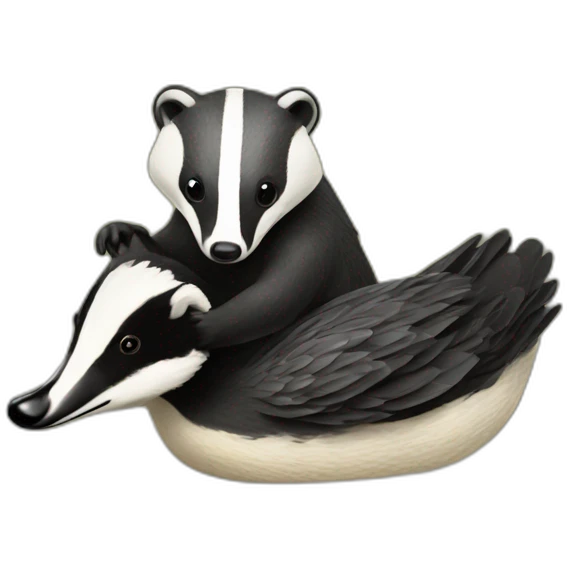 Badger on a duck emoji
